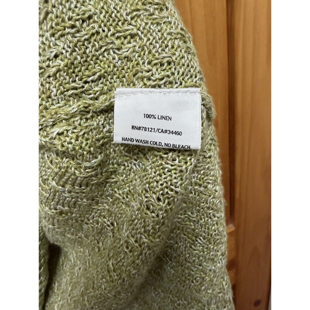 Eileen Fisher Lightweight Linen Sweater Size Small Green Minimalist Elevated - Picture 8 of 10